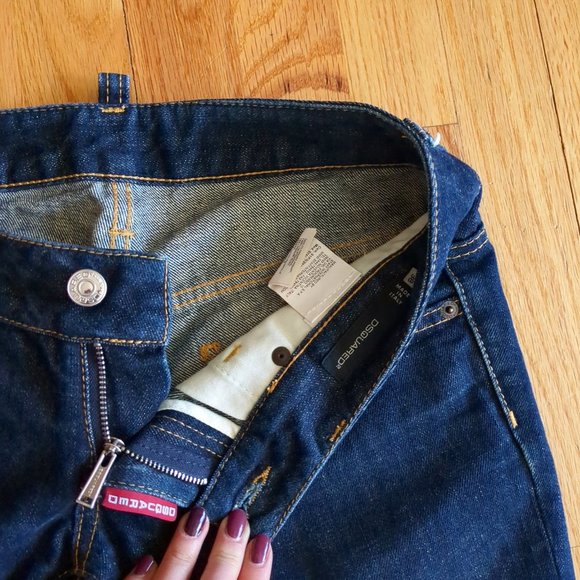 [SOLD] Dsquared Made In Italy Luxury Straight Leg Low Rise Dark Wash Jeans - Picture 5 of 16